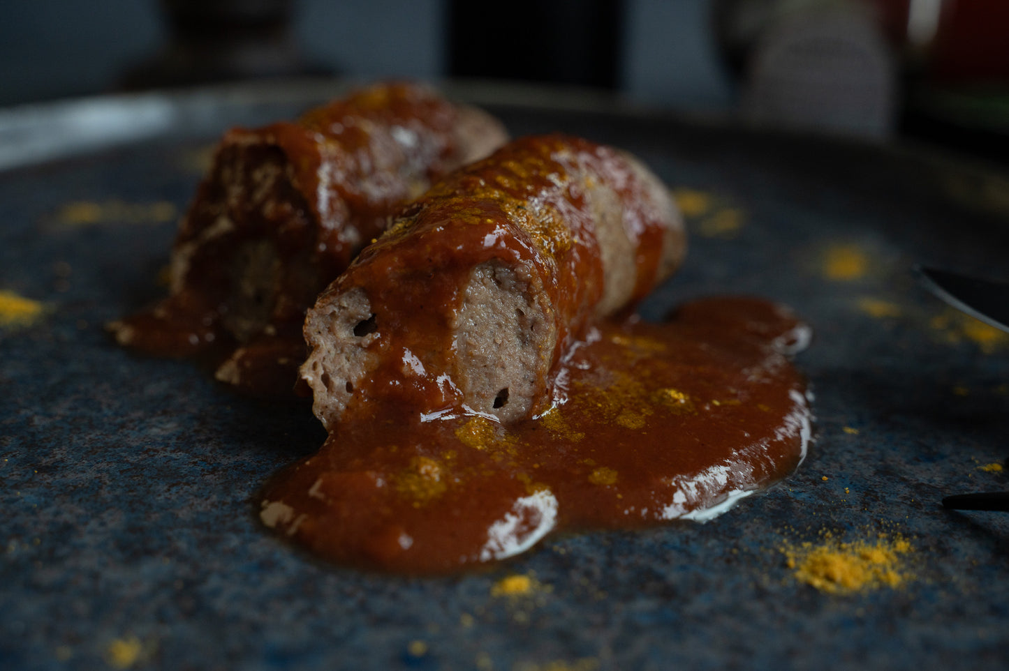 Wildschwein Currywurst ohne Darm
